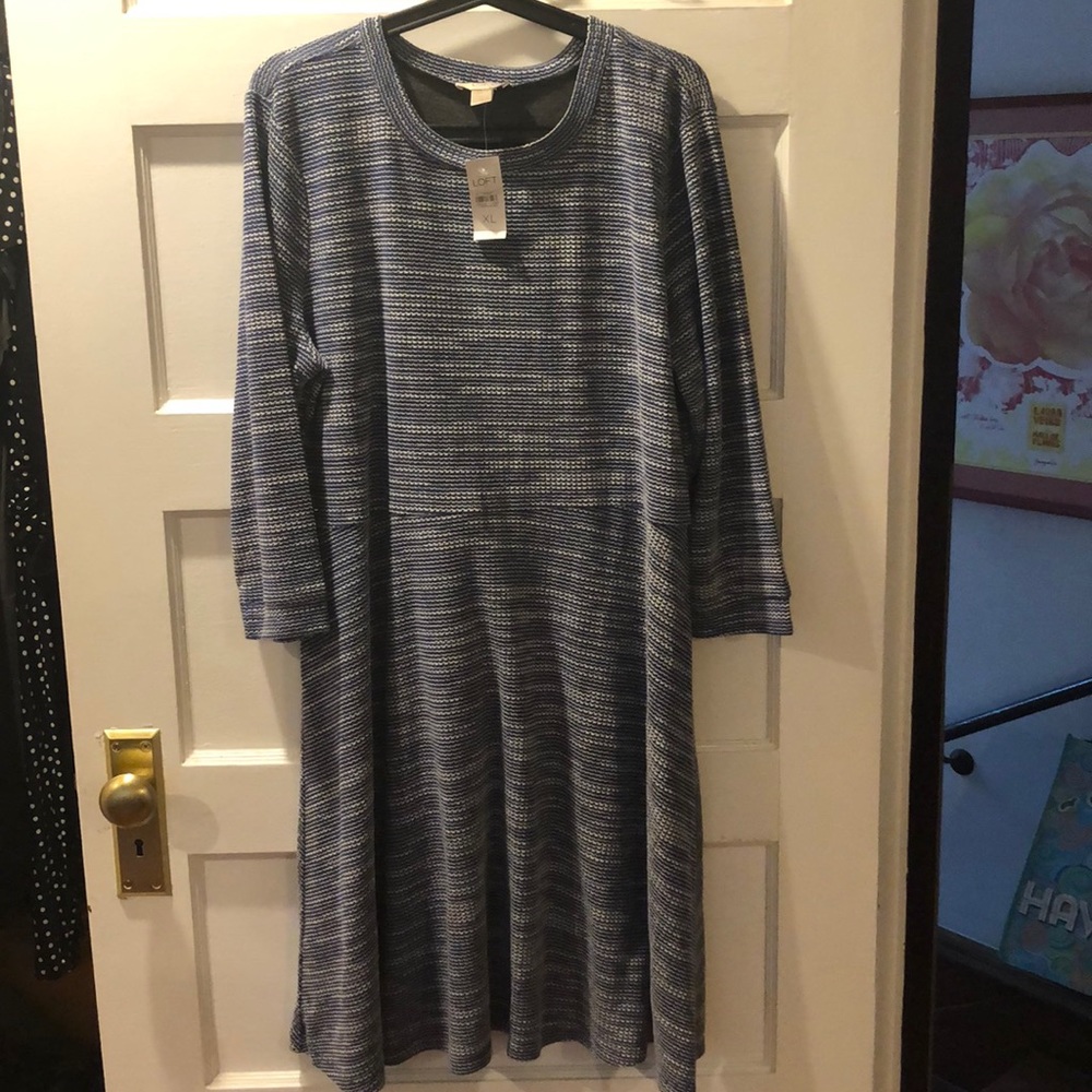 XL Loft Dress - Blue and white